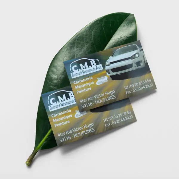 Création et impression de cartes de visite pour mécanicien multi marques dans la région lilloise par agence de publicité emacrea